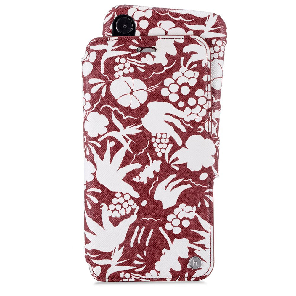 Holdit iPhone XR Wallet Magnet Deksel - Stockholm Tropical White