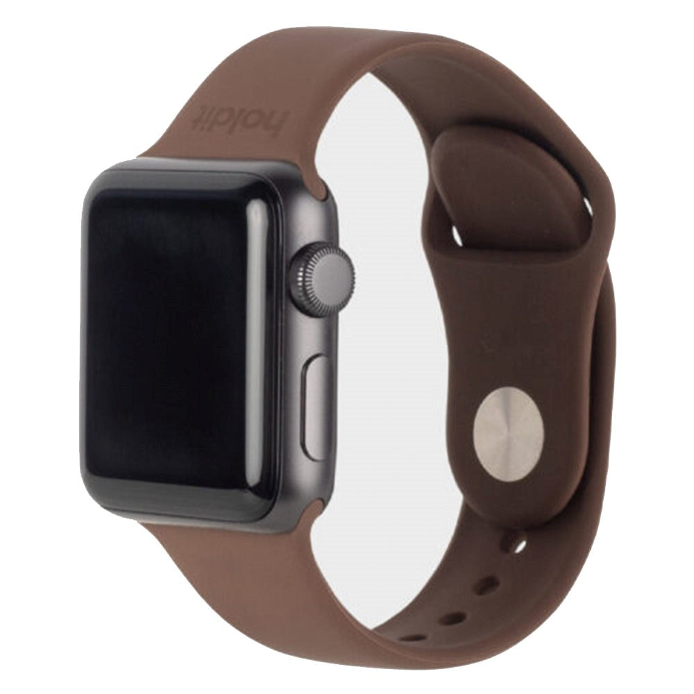 Apple Watch (42/44/SE/45/46/49mm) Holdit Silikon Klokkearmbånd - Dark Brown