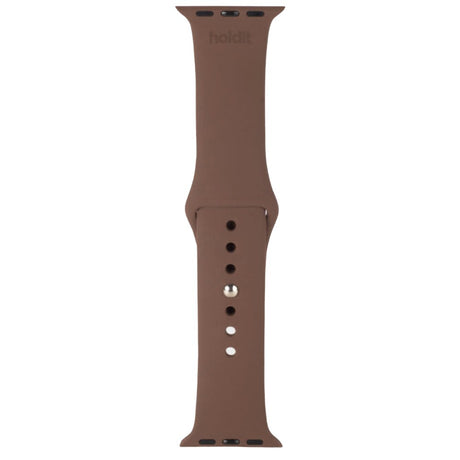 Apple Watch (42/44/SE/45/46/49mm) Holdit Silikon Klokkearmbånd - Dark Brown