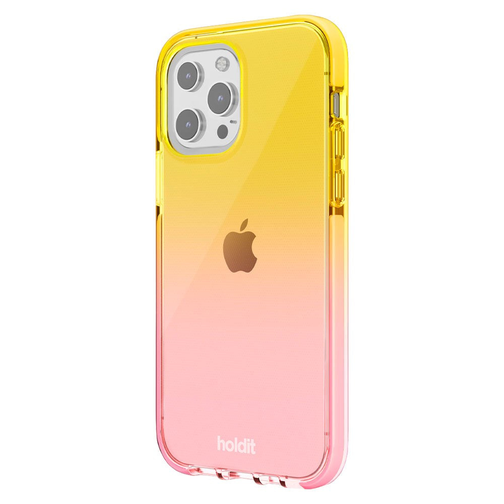 Holdit iPhone 13 Pro Seethru Deksel - Gradient Bright Pink/Orange Juice