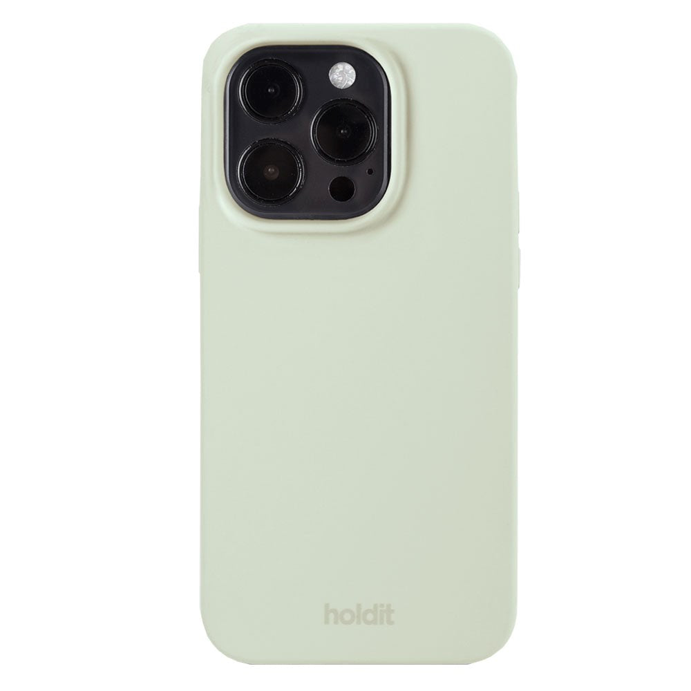 iPhone 14 Pro Holdit Soft Touch Silikon Deksel - White Moss