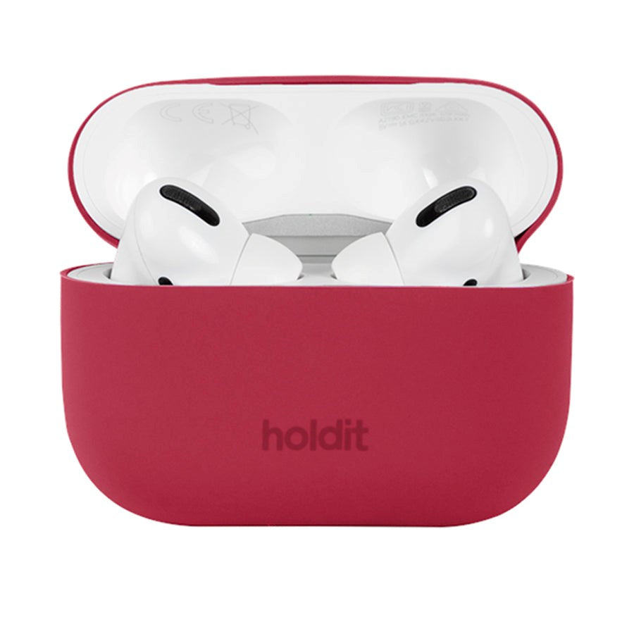 Holdit Silikondeksel Til AirPods Pro 2 / Pro - Red Velvet