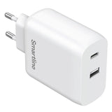 Smartline Super Charger 65W PD Vegglader USB-C & USB-A - Hvit