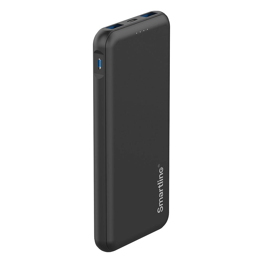 Smartline 22,5 W Powerbank - 1 x USB-A (QC) og 2 x USB-C (PD) - 10000 mAh - Svart