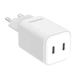 Smartline PD 45W Vegglader m. 2x USB-C - Hvit