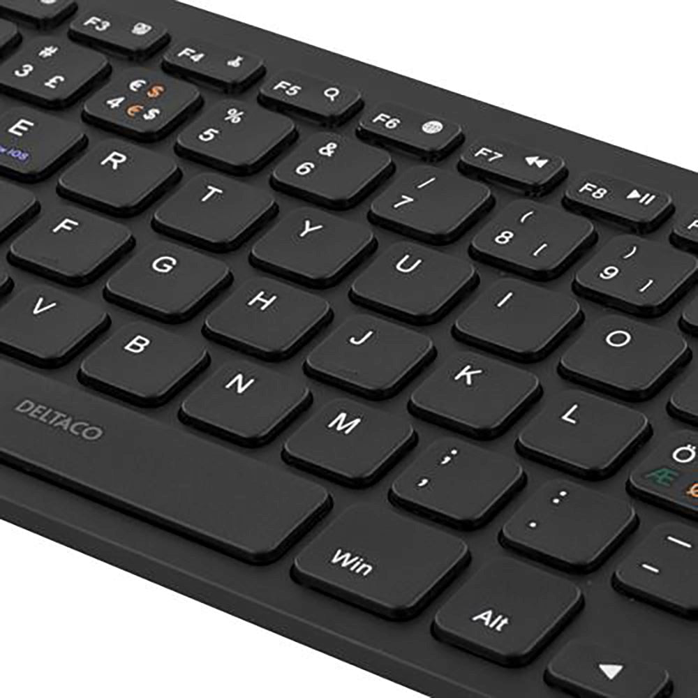 Universal Deltaco Bluetooth Keyboard TB-631 med Nordisk Tastatur Svart