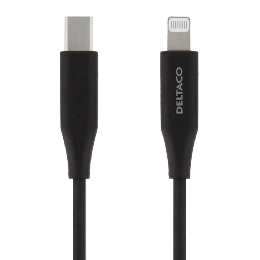 Deltaco 18W USB-C til Lightning Kabel - 2m - Svart