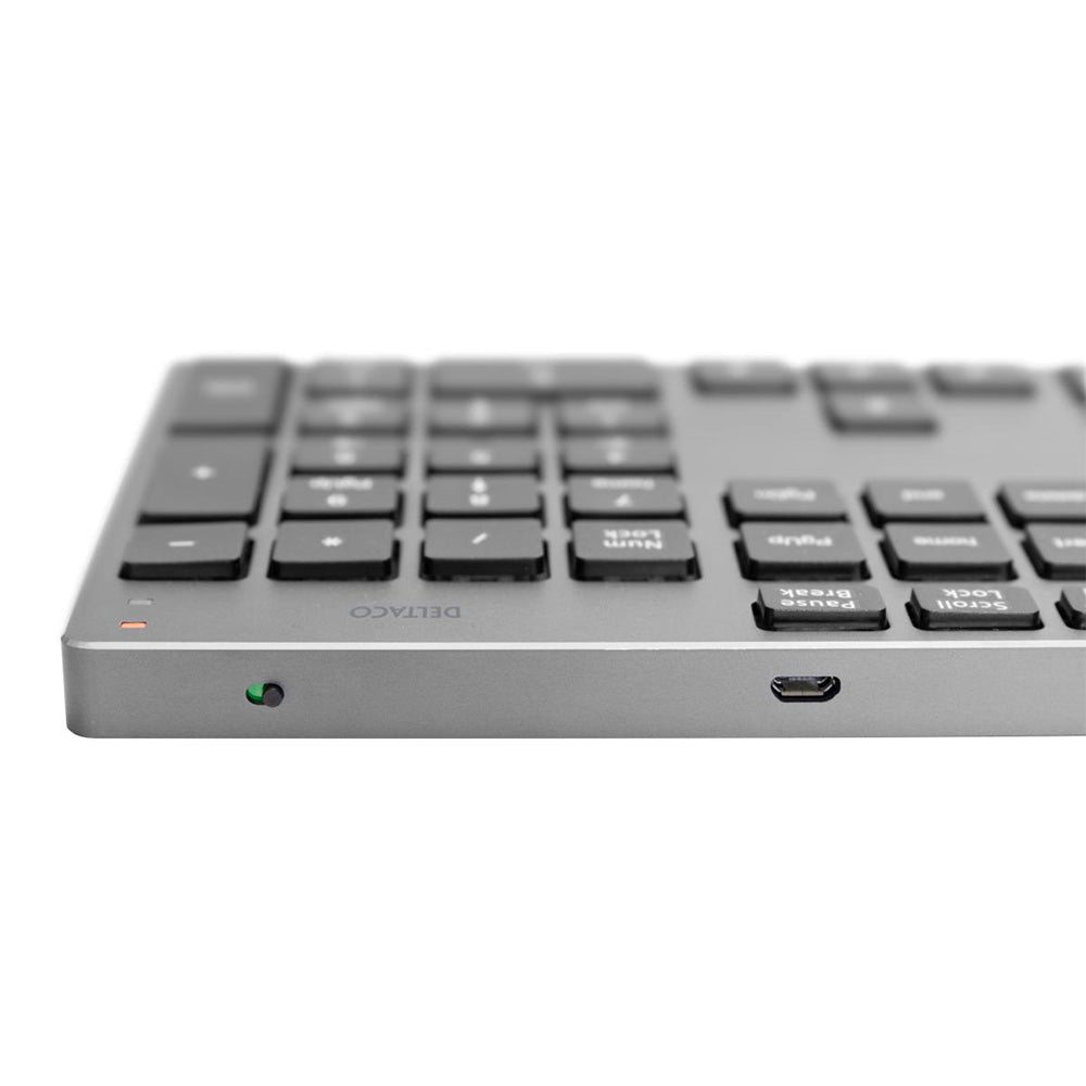 Deltaco Slim Aluminium Trådløst tastatur - Svart