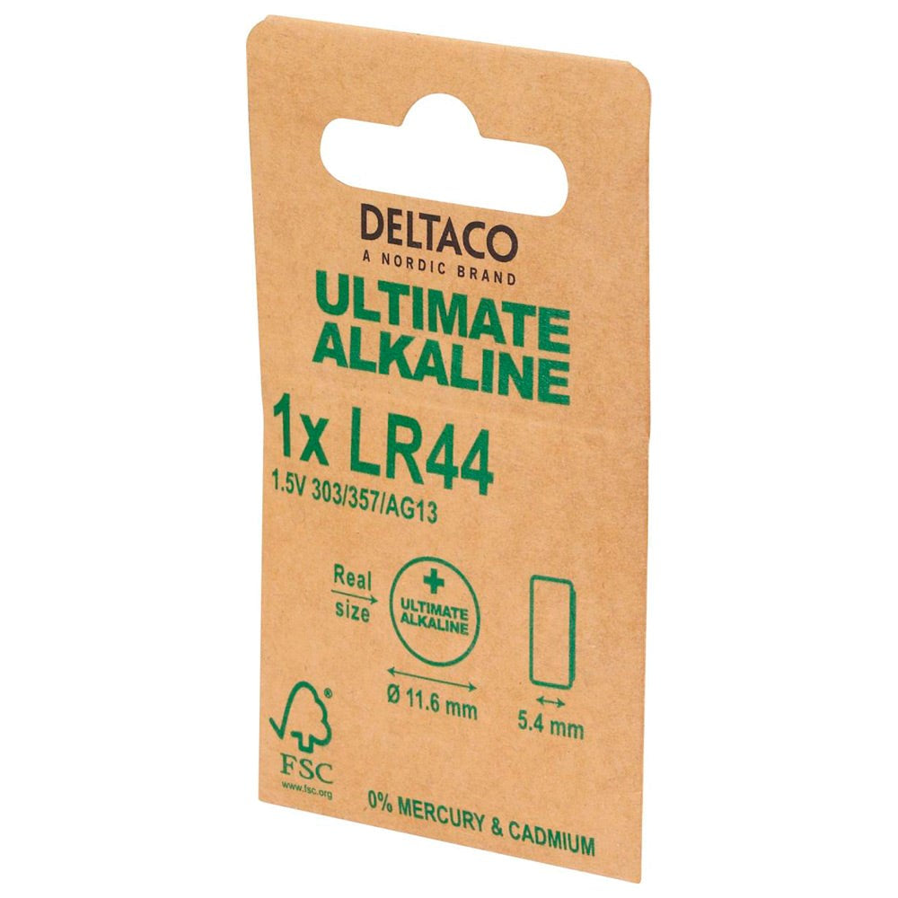 Deltaco Alkaline 1 x LR44 Knappcellebatterier