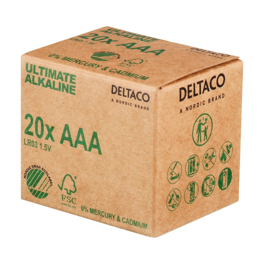 Deltaco Ultimate Alkaline 20 x AAA Batterier