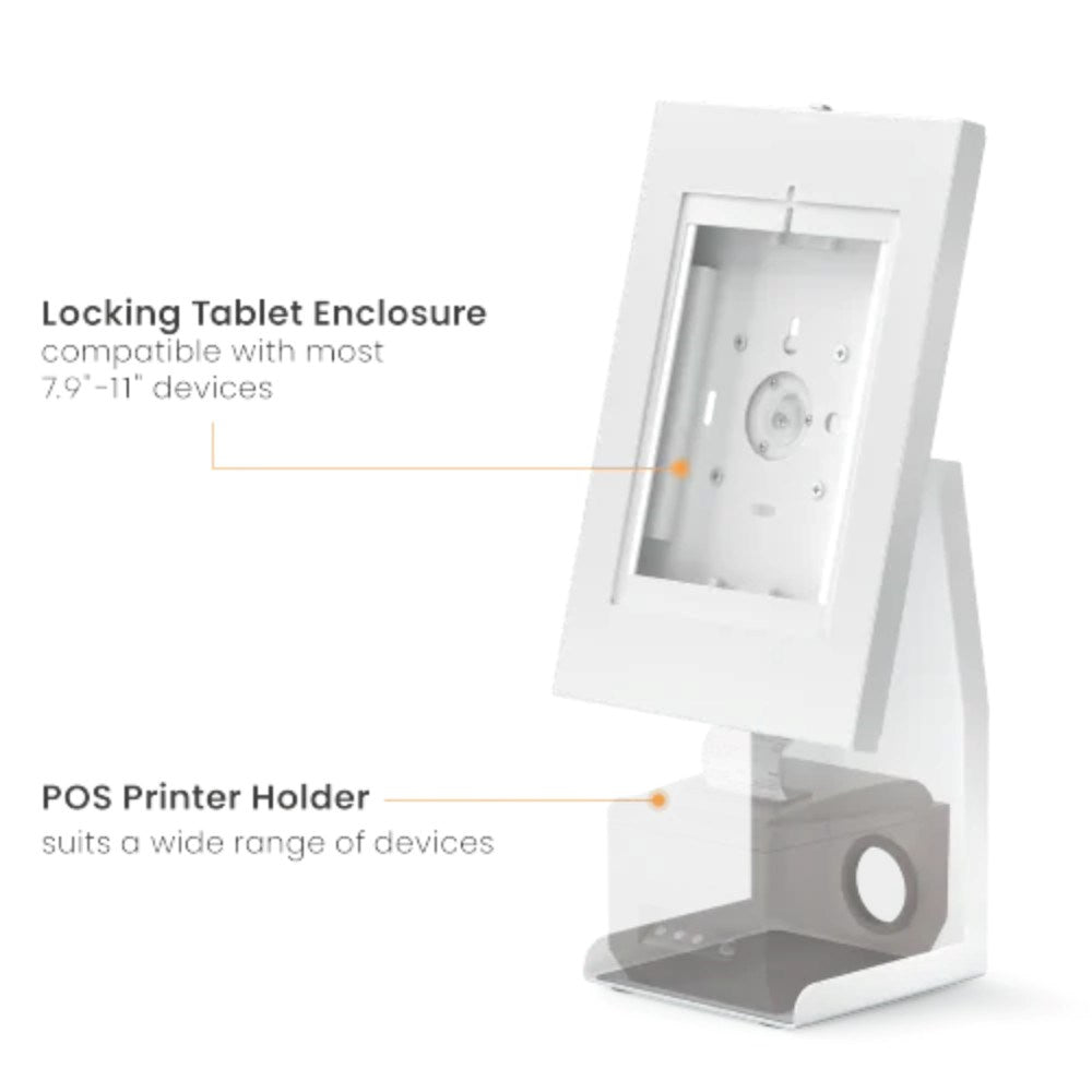 Nettbrettholder for Bord med holder for POS-skriver Deltaco - Hvit