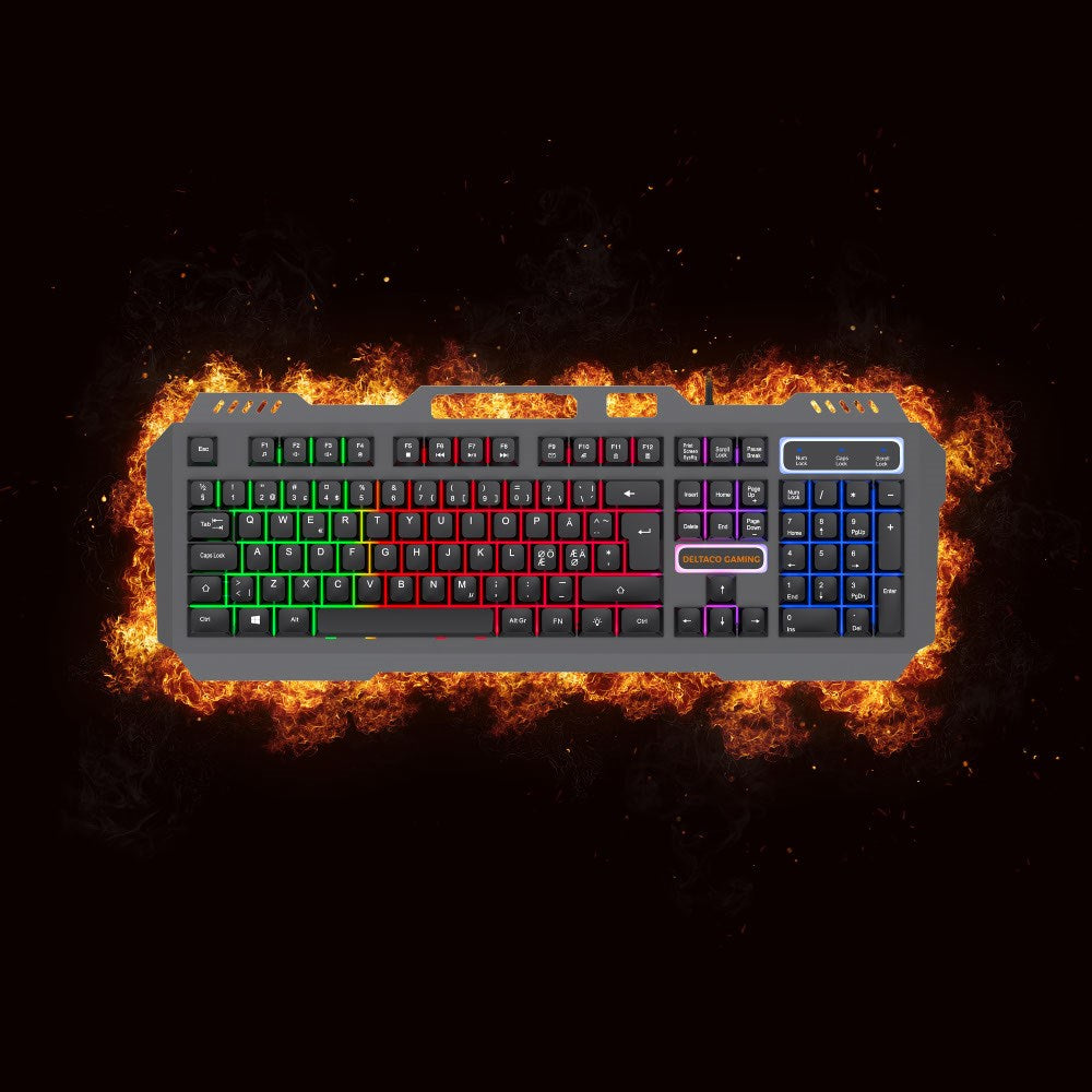 Deltaco DK130 Spilltastatur med RGB-Belysning – Nordisk Layout – Svart