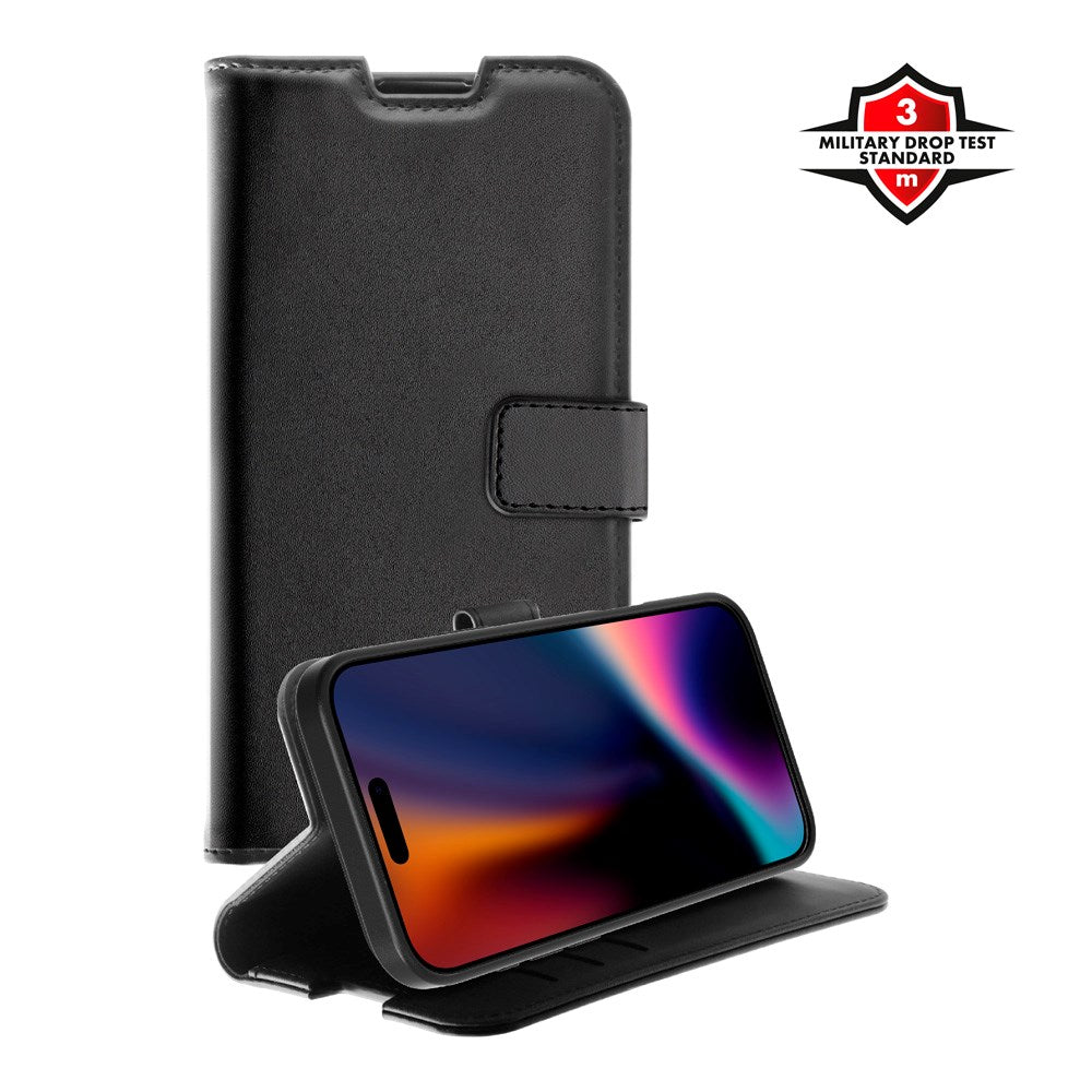 X2O iPhone 17 Pro Max Classic Wallet Flip Deksel - Kortholder & Stativfunksjon - Svart