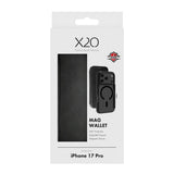 X2O iPhone 17 Pro Mag Wallet Flip Deksel med Kortholder - Svart