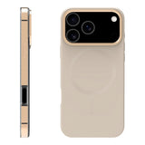 X2O iPhone 17 Pro Mag Metal Deksel - MagSafe Kompatibel - Beige / Gull