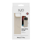 X2O iPhone 17 Pro Mag Metal Deksel - MagSafe Kompatibel - Beige / Gull