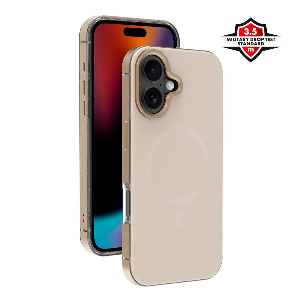 X2O iPhone 17 Mag Metal Deksel - MagSafe Kompatibel - Beige / Gull