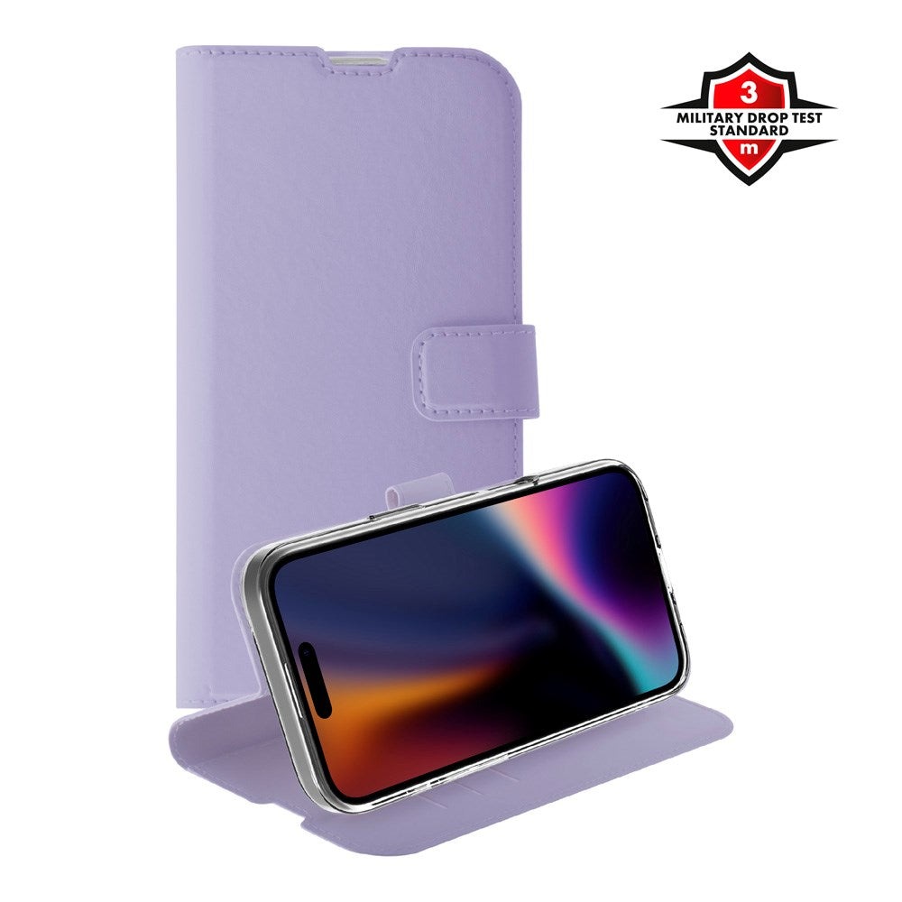 X2O iPhone 17 Classic Wallet Flip Deksel - Kortholder & Stativfunksjon - Lilla