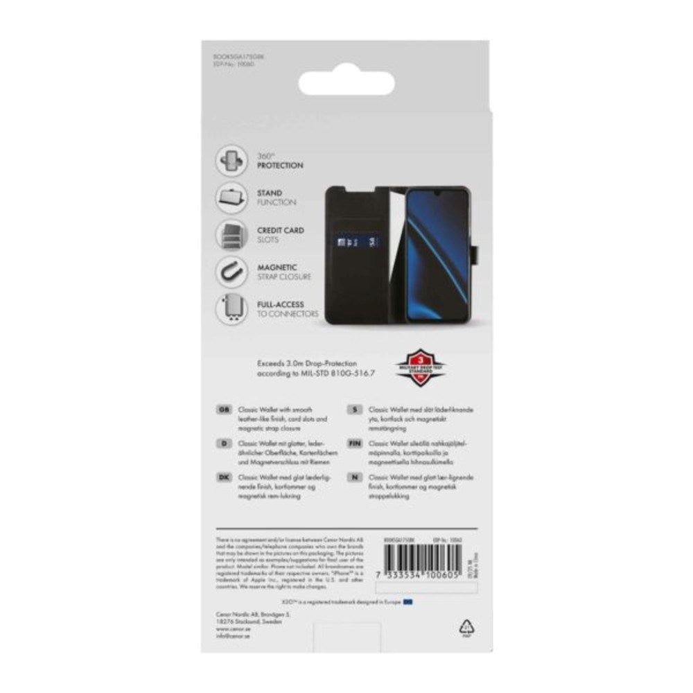 Samsung Galaxy A17 (5G) X2O Classic Wallet Flip Deksel - Svart