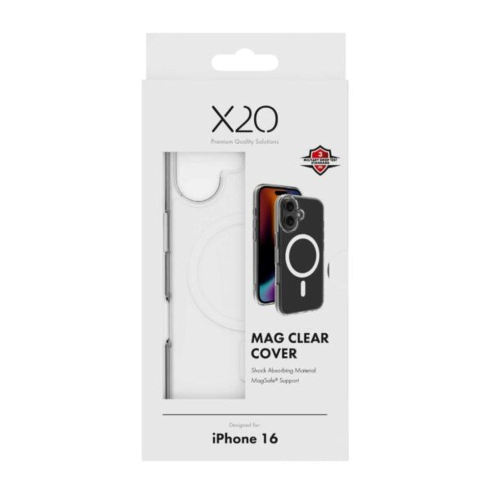 iPhone 16 X2O Mag Clear Deksel - MagSafe Kompatibel - Gjennomsiktig