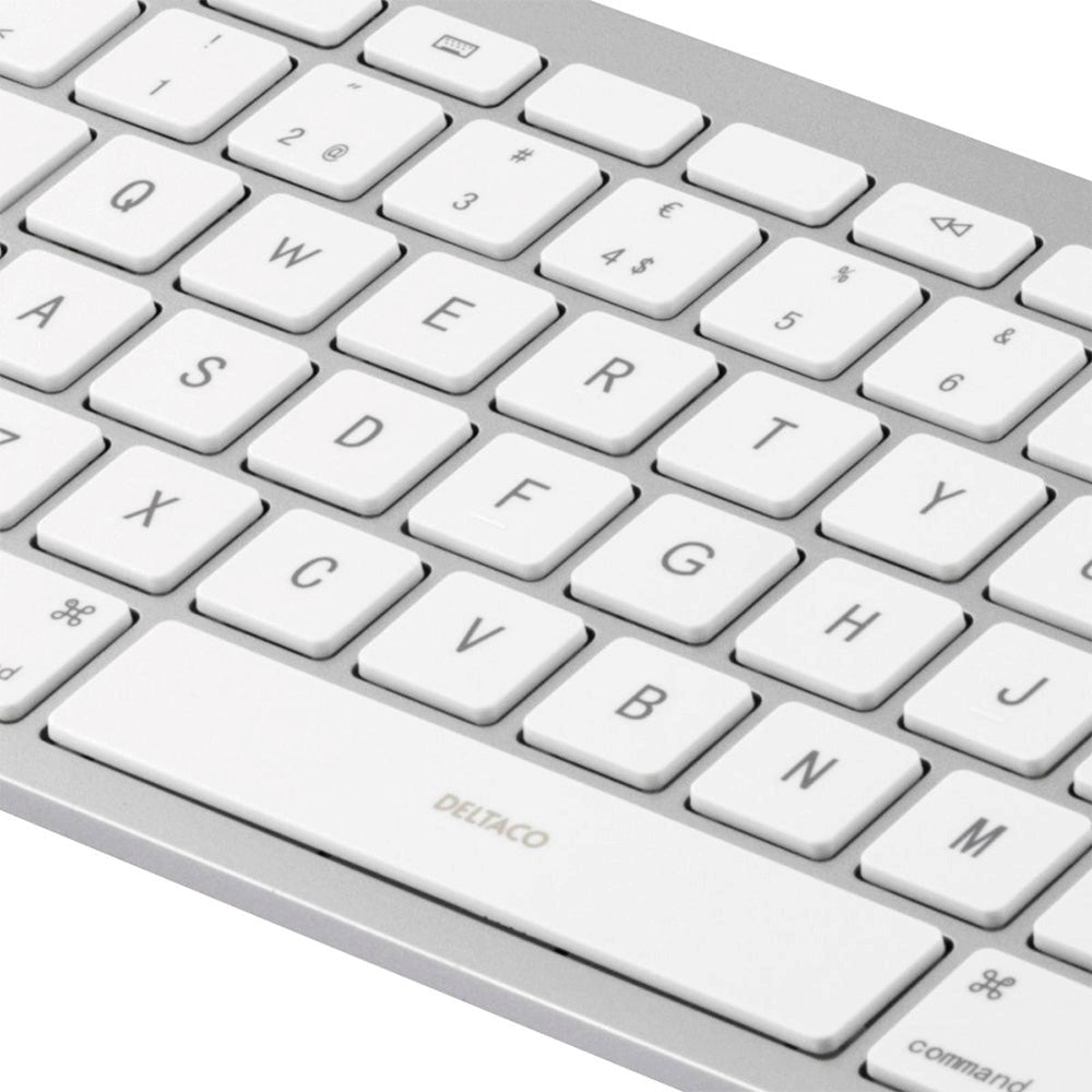 Deltaco Lightning Keyboard for iPad med nordisk Layout - Hvit / Sølv