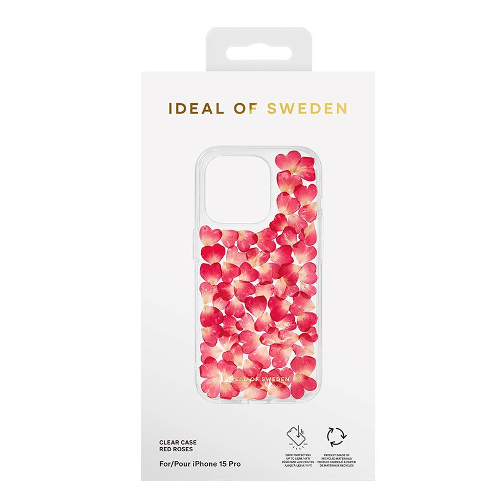 iPhone 15 Pro iDeal Of Sweden Clear Deksel - Red Roses