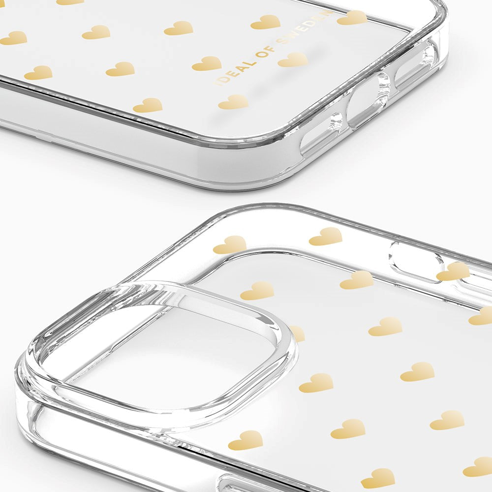 iPhone 14 / 13 iDeal Of Sweden Clear Deksel - Golden Hearts