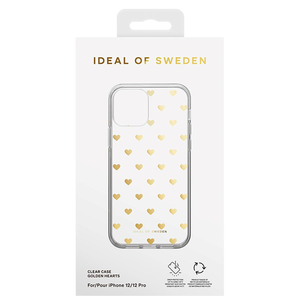 iPhone 12 / 12 Pro iDeal Of Sweden Clear Deksel - Golden Hearts