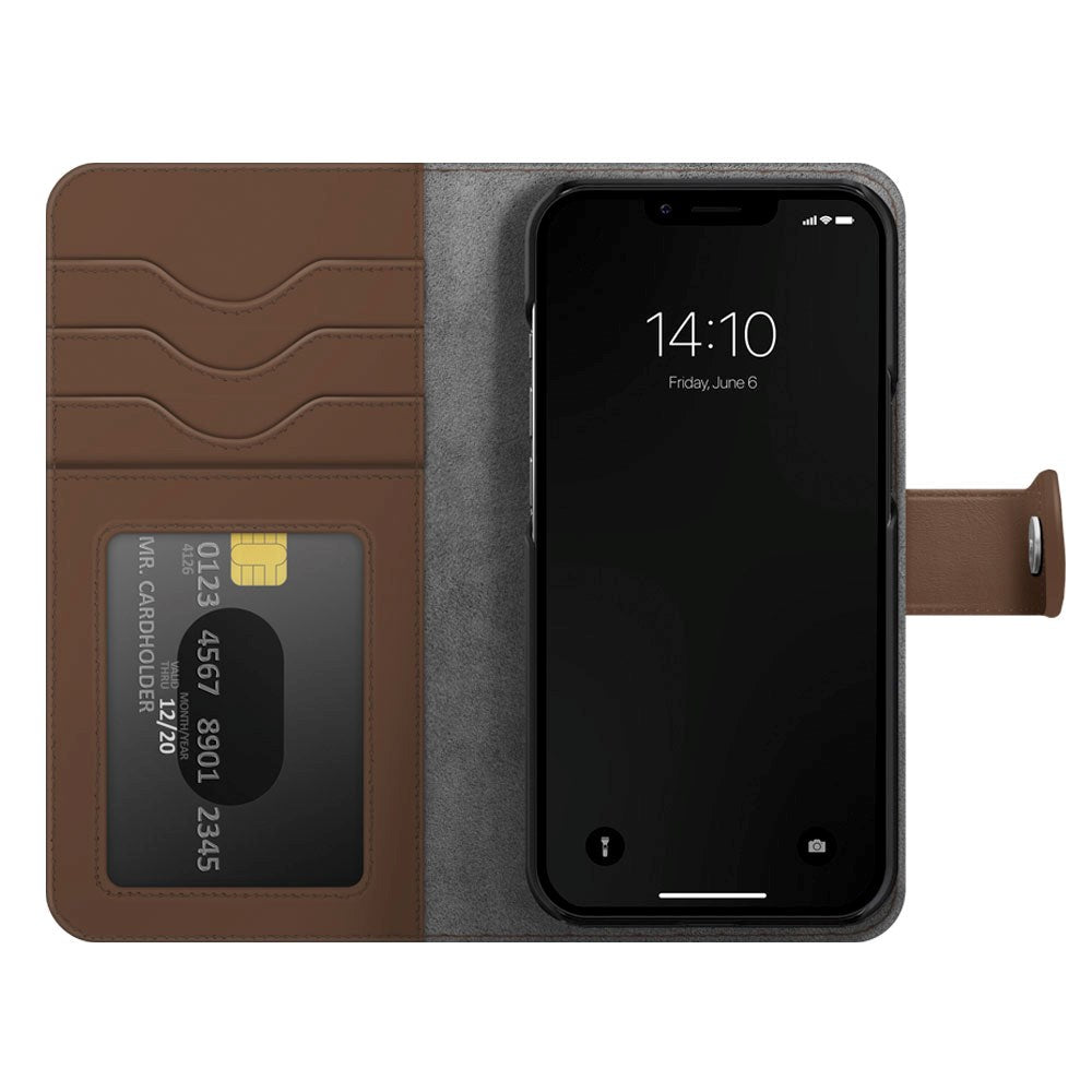 iDeal Of Sweden iPhone 15 Magnet Wallet+ Deksel - Brun