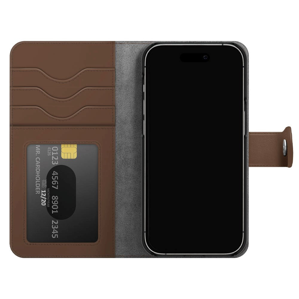 iDeal Of Sweden iPhone 15 Plus Magnet Wallet+ Deksel - Brun