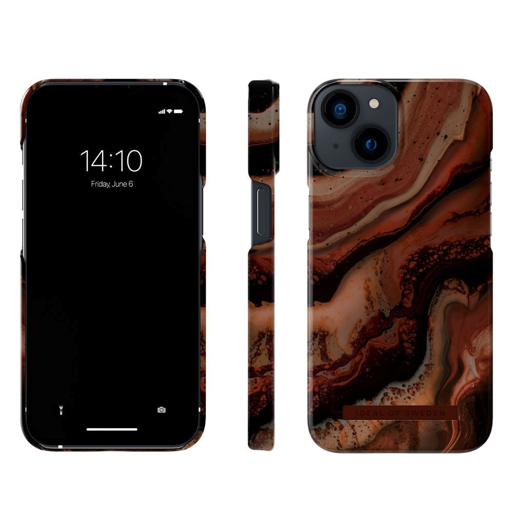 iDeal Of Sweden iPhone 14 / 13 Fashion Deksel - Dark Amber Marble