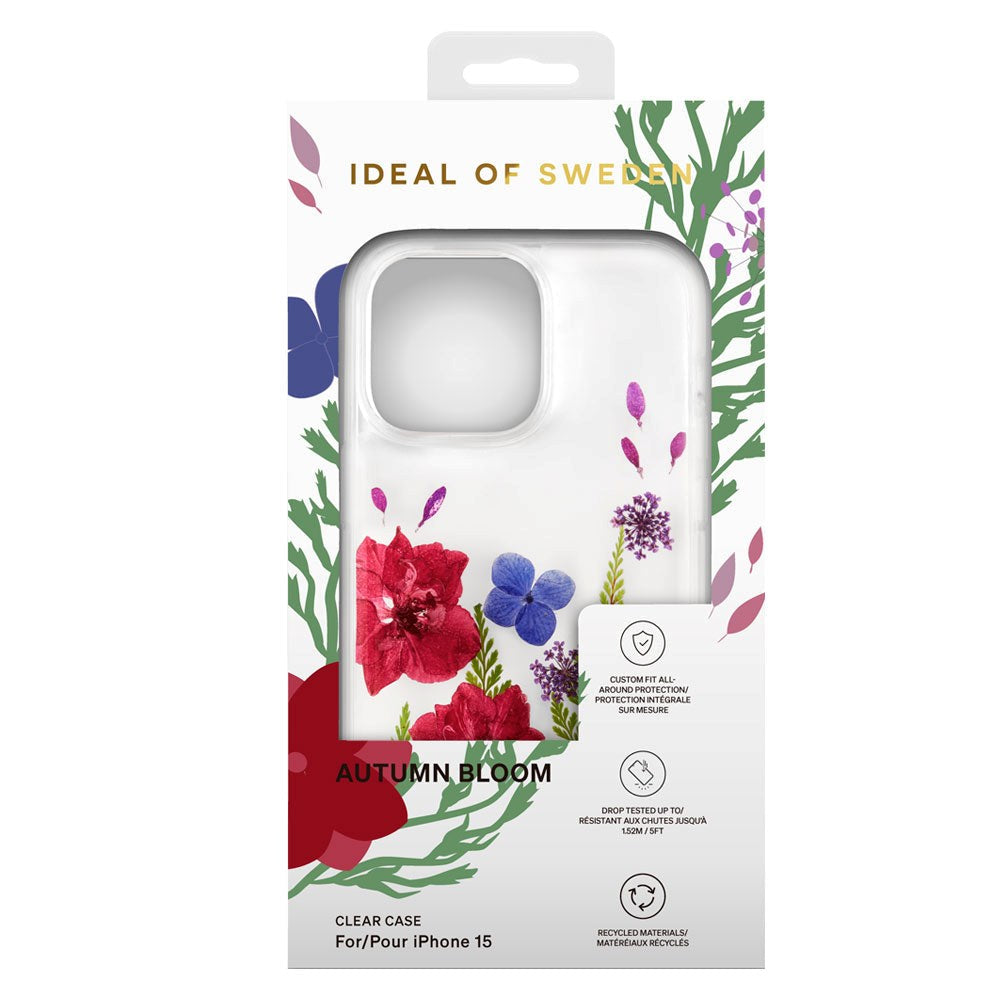 iPhone 15 iDeal Of Sweden Clear Deksel - Autumn Bloom