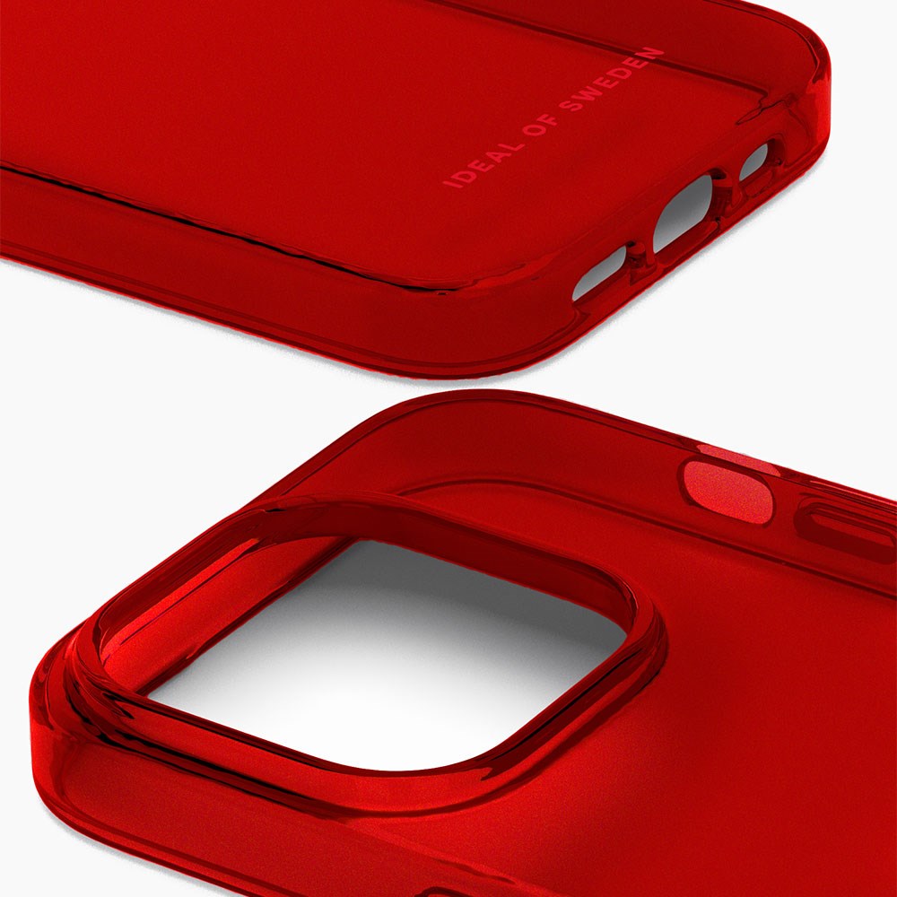 iPhone 15 iDeal Of Sweden Clear Deksel - Radiant Red