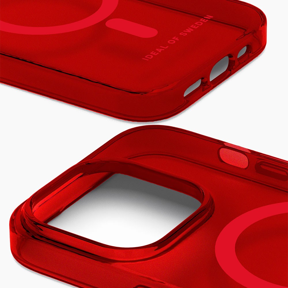 iPhone 15 iDeal Of Sweden Clear Deksel - MagSafe Kompatibel - Radiant Red