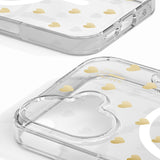 iPhone 16 iDeal Of Sweden Clear Deksel - MagSafe Kompatibel - Golden Hearts