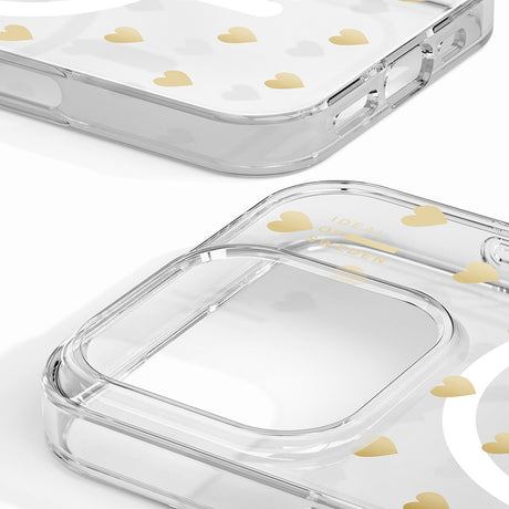 iPhone 16 Pro Max iDeal Of Sweden Clear Deksel - MagSafe Kompatibel - Golden Hearts