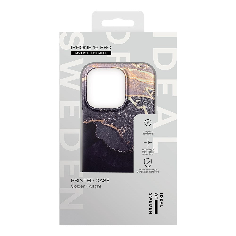 iDeal Of Sweden iPhone 16 Pro Fashion Deksel - MagSafe-Kompatibel - Golden Twilight Marble