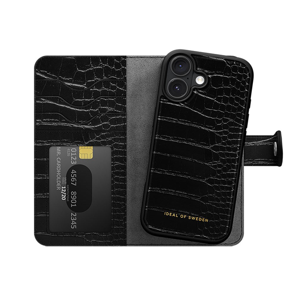 iDeal Of Sweden iPhone 16 Magnet Wallet+ Deksel - Croco