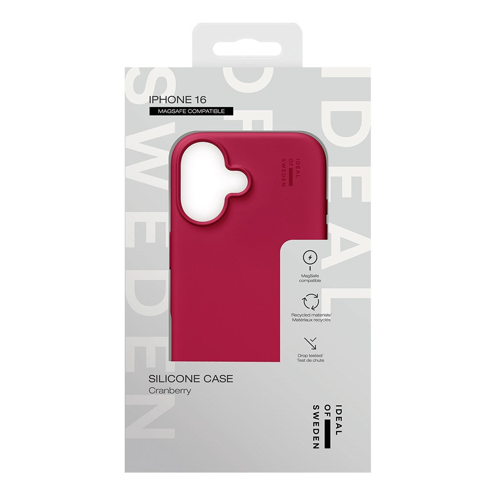 iDeal Of Sweden iPhone 16 Silicone Deksel - MagSafe Kompatibel - Cranberry