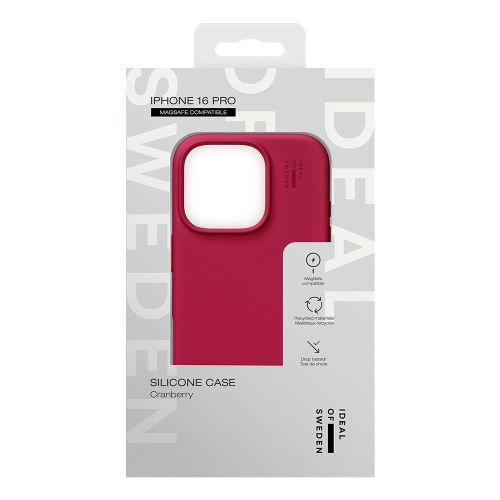 iDeal Of Sweden iPhone 16 Pro Silicone Deksel - MagSafe Kompatibel - Cranberry