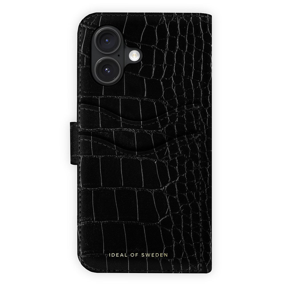 iDeal Of Sweden iPhone 16 Magnet Wallet+ Deksel - Black Croco