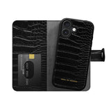 iDeal Of Sweden iPhone 16 Magnet Wallet+ Deksel - Black Croco