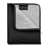 Woolnut iPad Pro 12,9" (2022 / 2021 / 2020 / 2018) / iPad Pro 13" (2024) Ekte Skinn Folio Sleeve - Svart