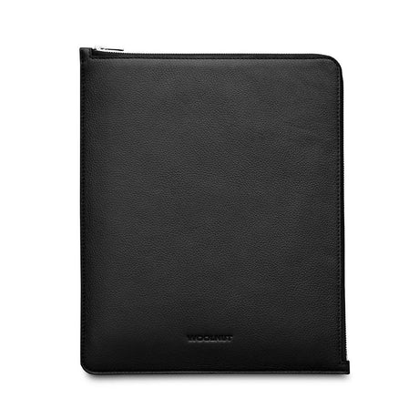 Woolnut iPad Pro 12,9" (2022 / 2021 / 2020 / 2018) / iPad Pro 13" (2024) Ekte Skinn Folio Sleeve - Svart