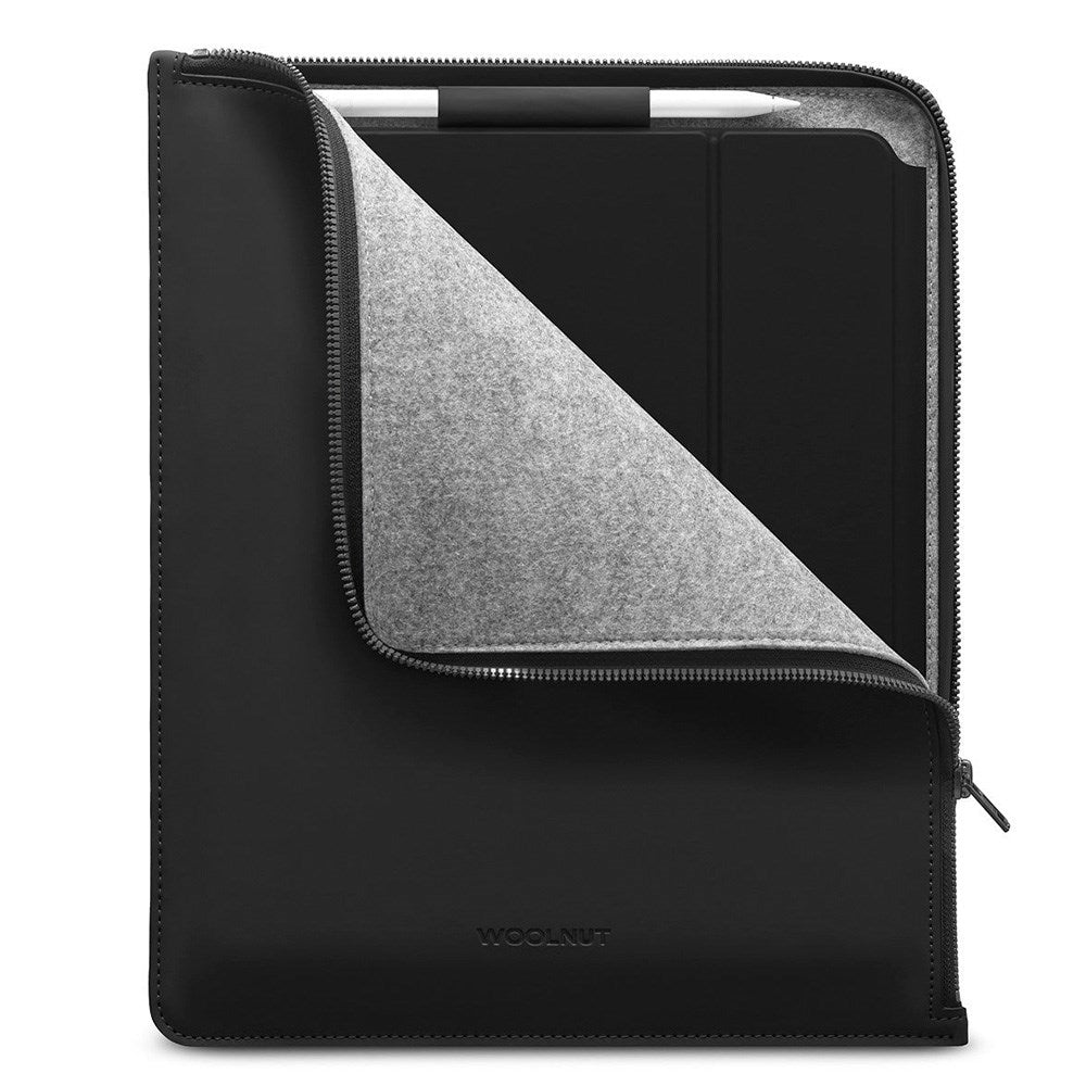 Woolnut PU Kunstskinn Folio Sleeve For iPad / Nettbrett (325 x 265mm) - Svart