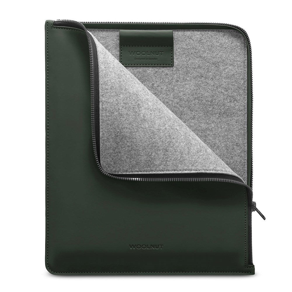 Woolnut PU Kunstskinn Folio Sleeve For iPad / Nettbrett (325 x 265mm) - Grønn