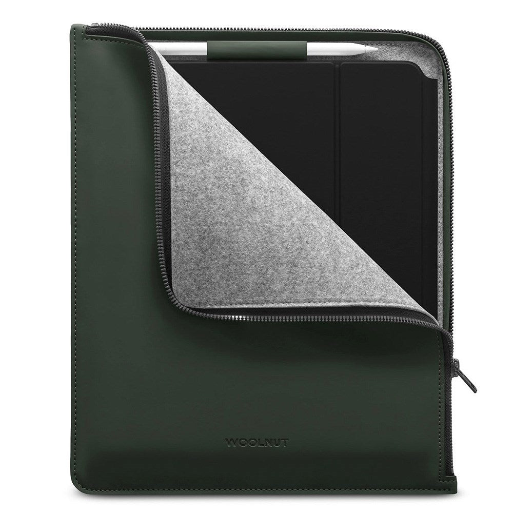 Woolnut PU Kunstskinn Folio Sleeve For iPad / Nettbrett (325 x 265mm) - Grønn