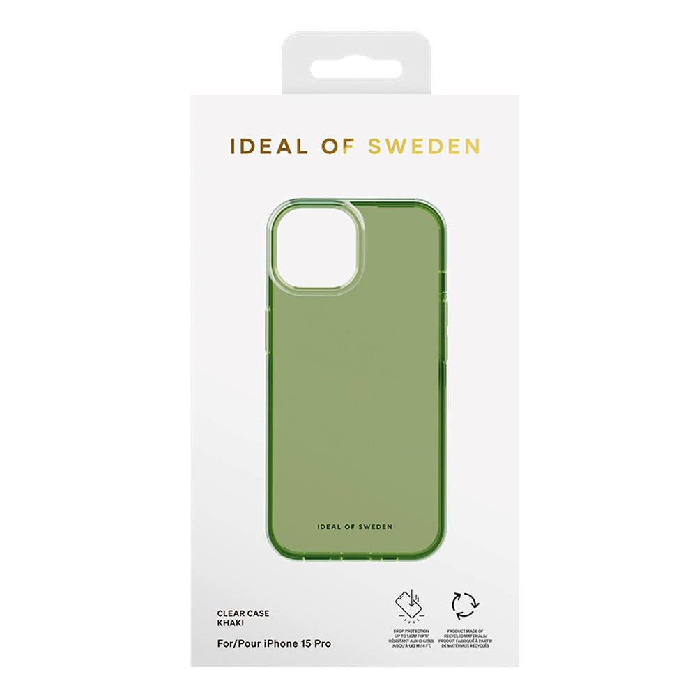 iPhone 15 iDeal Of Sweden Clear Deksel - Khaki