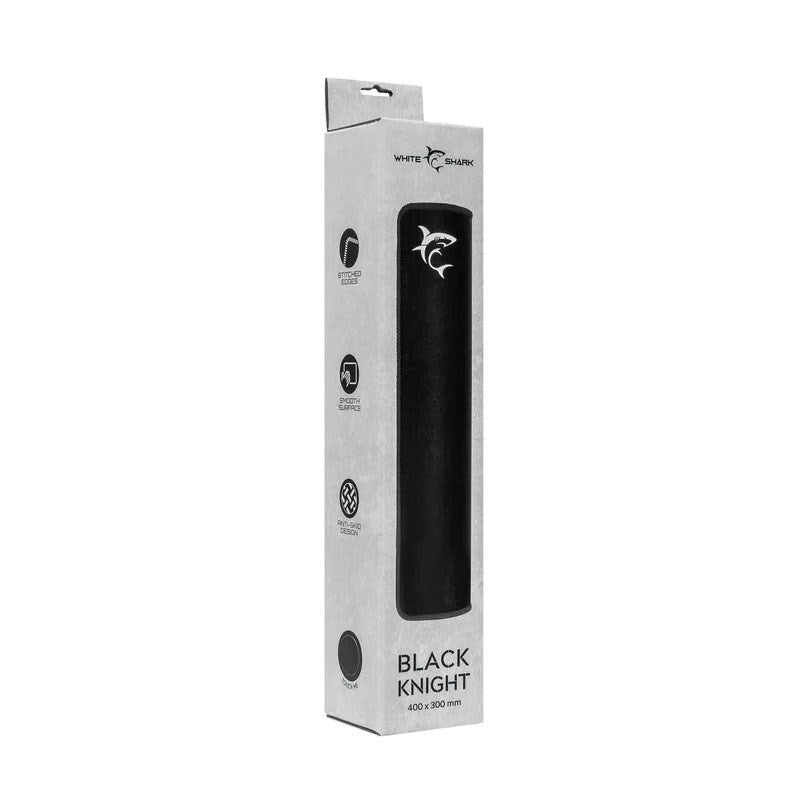 White Shark BLACK KNIGHT Gamingmusematte - 400 x 300 mm - Svart