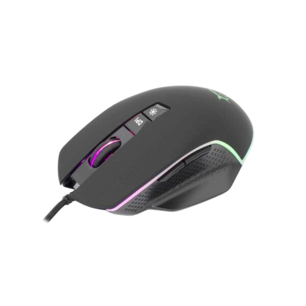 White Shark GARETH Gamingmus 6400 dpi med Innebygd Lys – Svart